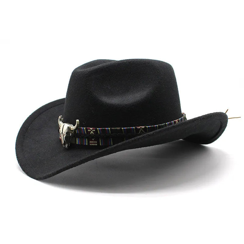 Western-style cowboy hat with a bell crown, shown in multiple colour options.