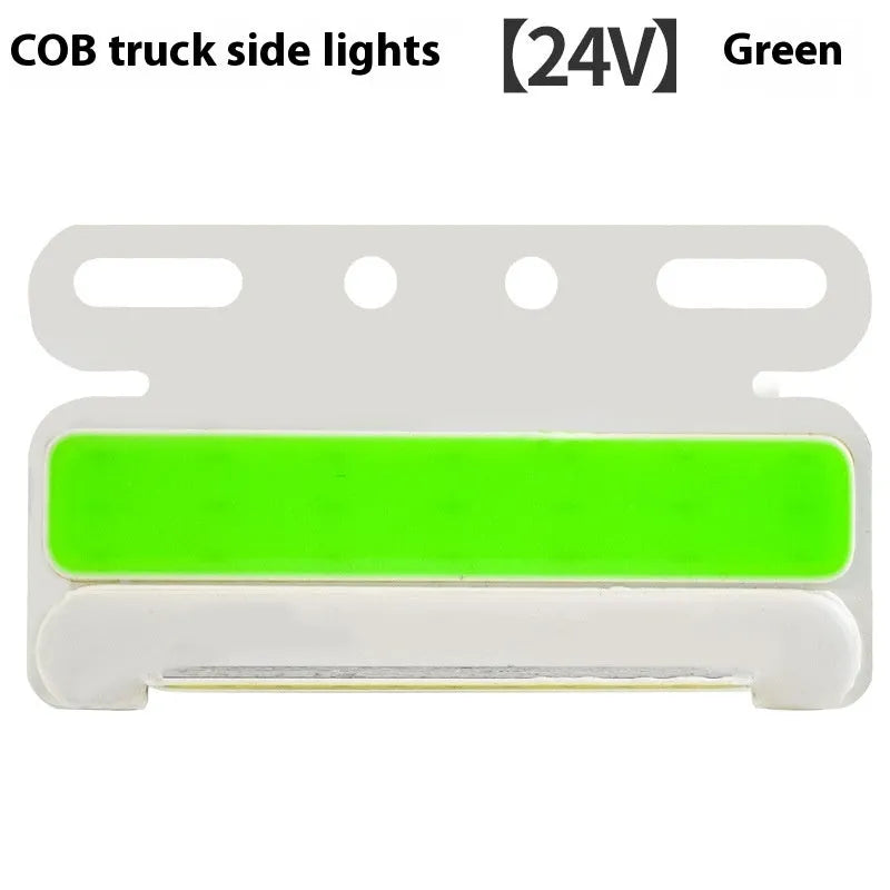 Waterproof COB LED truck side light in aluminum alloy housing available in red white yellow green blue for 12V 24V vehicles