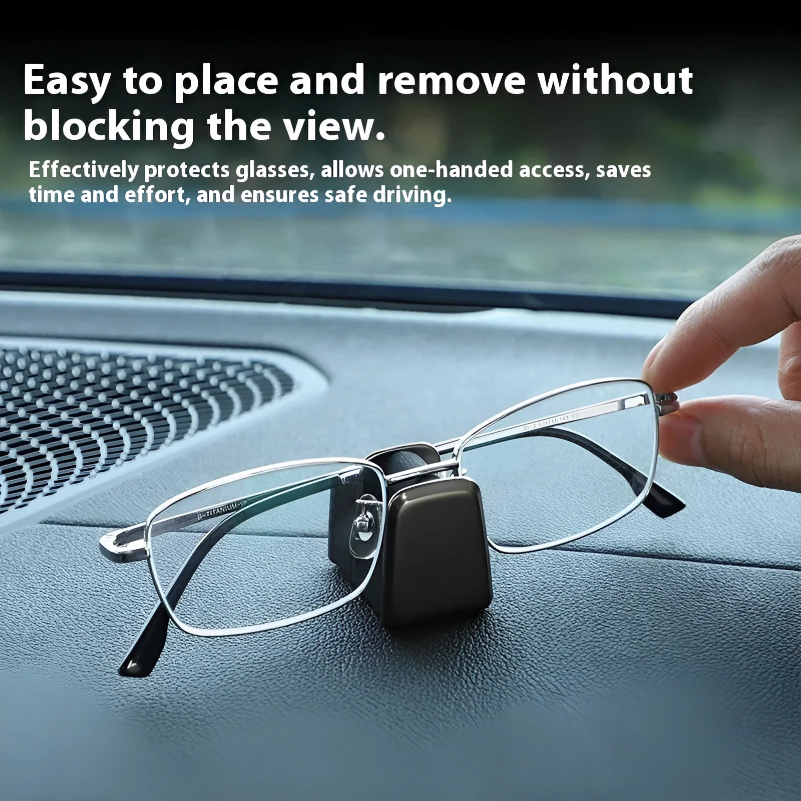 Zinc alloy car dashboard glasses clip nose pad with leather surface in four colour options