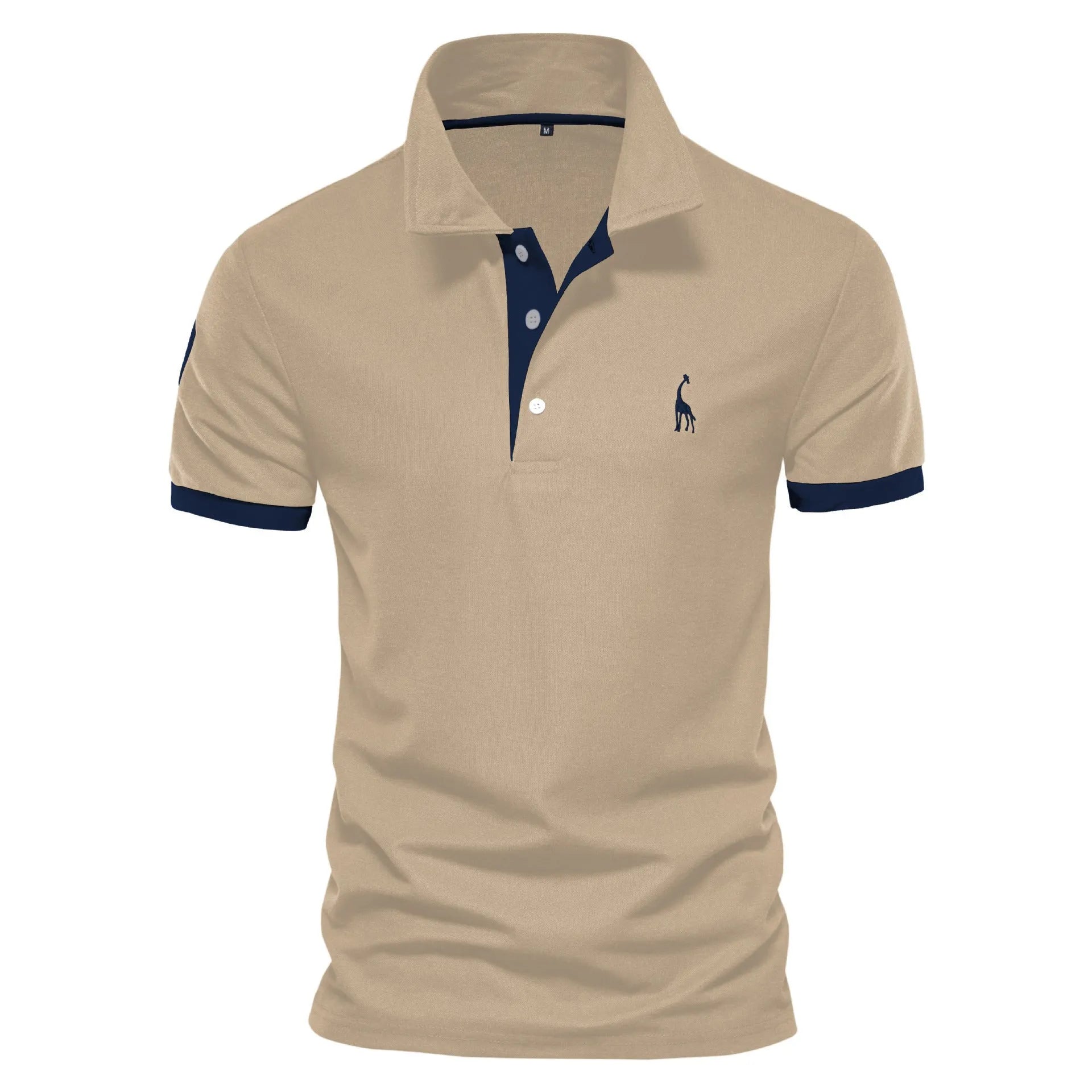 Men's slim fit t-shirt with a deer embroidery design on the chest, shown in multiple colour options.