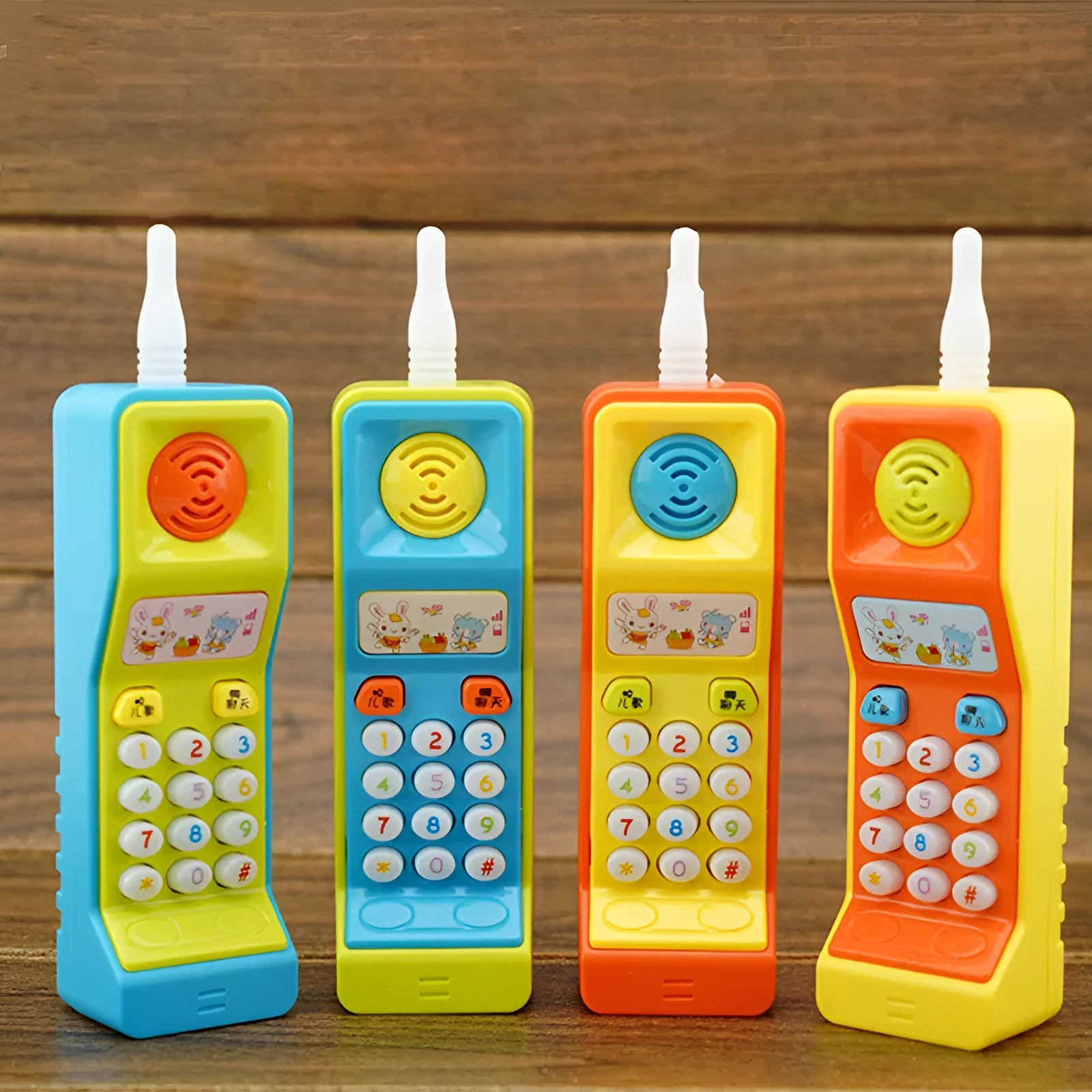 Children's educational toy with sound and light functions featuring cartoon animal design