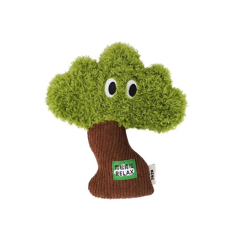 Pine tree shaped cat toy pendant with mint filling for biting and grinding
