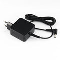 Black 45W laptop adapter with DC connector and US EU plugs, dimensions 99.3x36.5x61.8mm