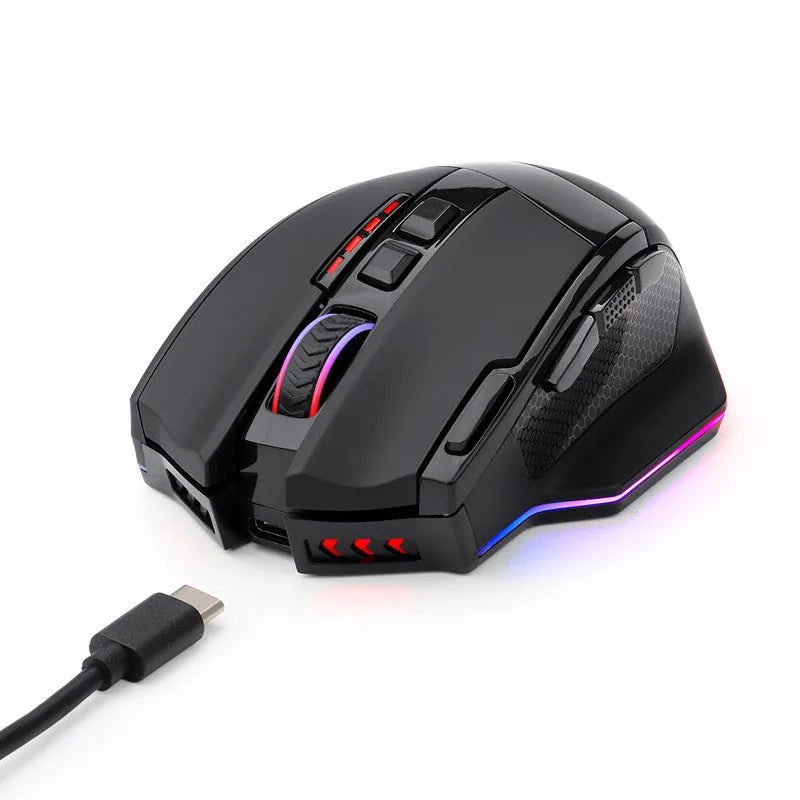 Black Redragon M801P wireless gaming mouse with nine programmable buttons