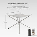 Silver stainless steel barbecue net grill shown in medium and large size options for outdoor use.