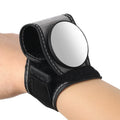 Black nylon bicycle rear-view mirror for wrist mounting during cycling