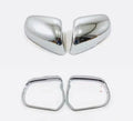 Rearview mirror protection cover with decorative stickers in silver and black colour options