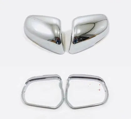 Rearview mirror protection cover with decorative stickers in silver and black colour options