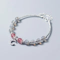 Handmade natural moonstone bracelet with crescent charm on adjustable 16-19cm chain