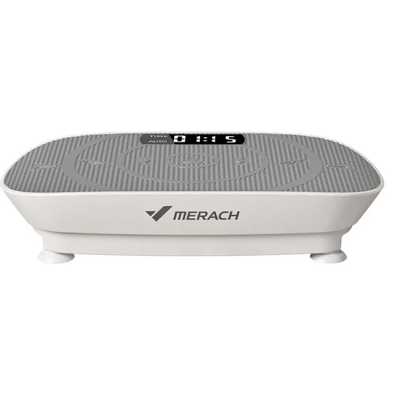 Grey smart power plate massager with Bluetooth connectivity and US electrical plug