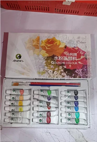 Boxed set of Marley gouache paint tubes in 12, 18, and 24 colour options.