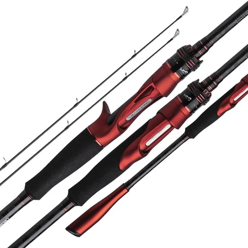 Carbon ultralight fishing rod showing straight handle and pikestaff style options in 2.1m and 2.4m lengths.