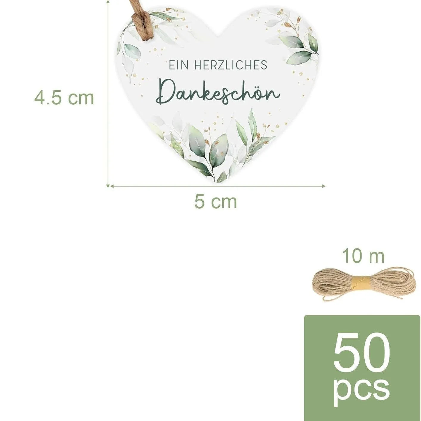 Set of fifty paper heart-shaped gift tags with floral patterns in two colour style options