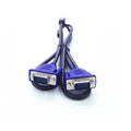 Black VGA computer cable with blue connector measuring 1.5 metres for monitor to PC connection