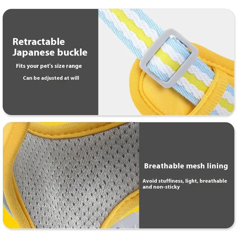 Explosion-proof anti-strangulation pet chest harness and rope lead in Oxford cloth.