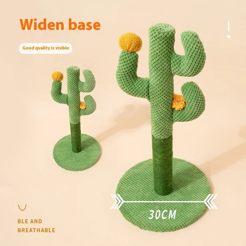 Cactus or coconut tree themed cotton-thread cat scratch board and climbing pole for cats