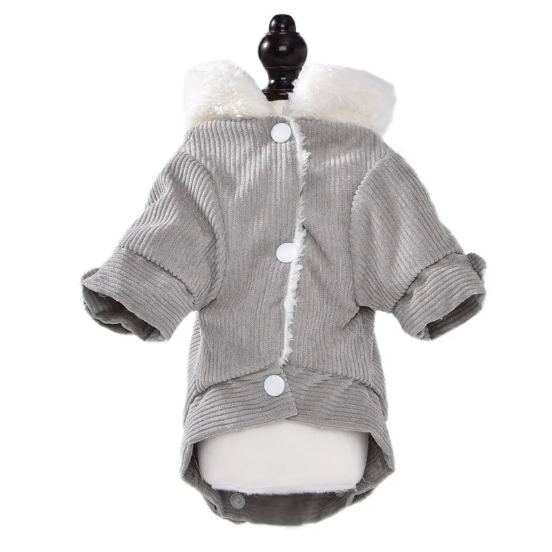 Lambswool fleece-lined dog vest in grey or pink available in sizes XS to XXL