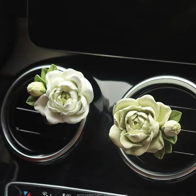 Solid gypsum car air freshener with jasmine essential oil for vehicle vents