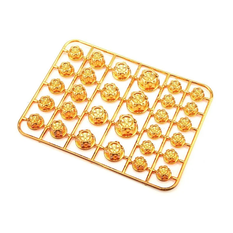 30 ABS plastic motorcycle screw caps in eight colours including black, red, gold, blue, silver, green, orange, purple