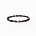 Geometric agate bracelet with 4mm round and square beads in obsidian, blue san, or black agate.