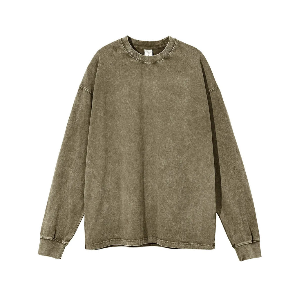 Men's washed vintage cotton pullover shirt with batik pattern in multiple colour options