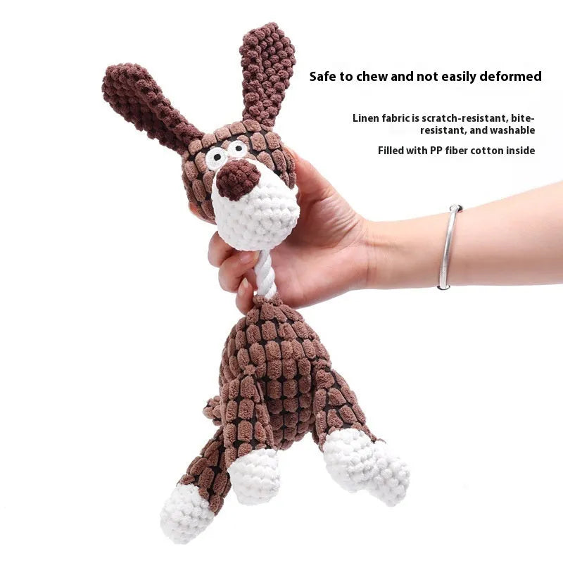 Bite-resistant plush puppy toys including rechargeable ducks, donkey styles, and companion animal designs