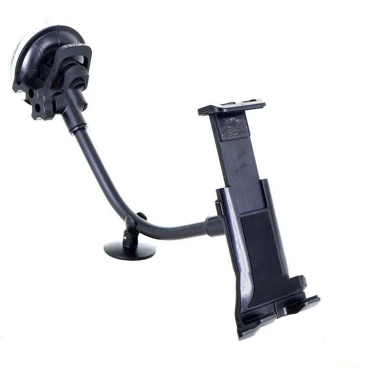 Black vehicle-mounted tablet holder with long-rod suction cup for 4-12 inch devices