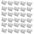 Sixty grey PA66 plastic car interior trim clips arranged on a white surface.