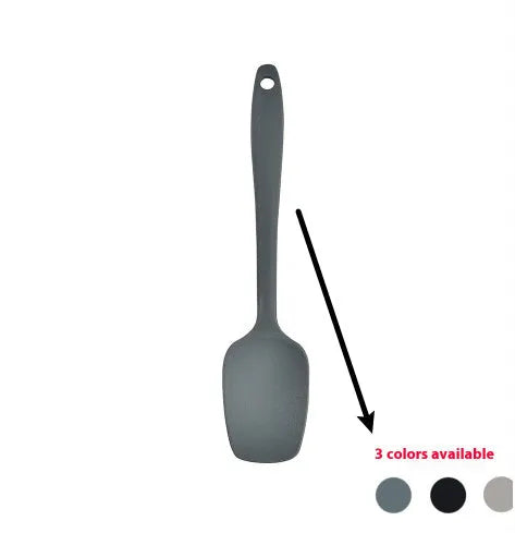 12-piece silicone kitchen utensil set with storage bucket in black, including ladle, spatula, claw tools and egg beater