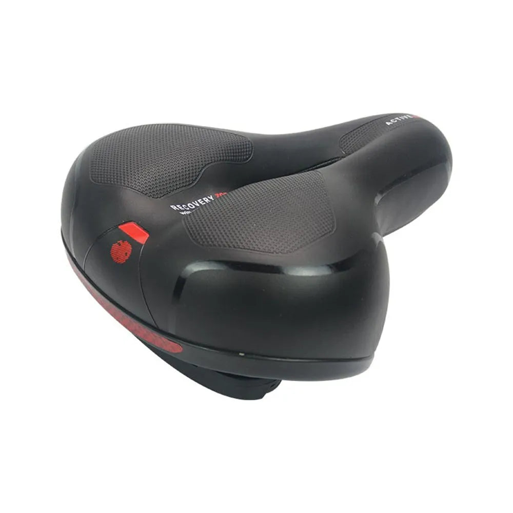 Bicycle saddle cushion kit with silicone gel pad, waterproof cover, wrench, and tyre repair patches