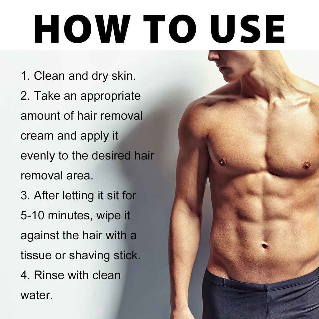 Men's hair removal cream 100ml tube for beard armpit hand and leg depilatory use