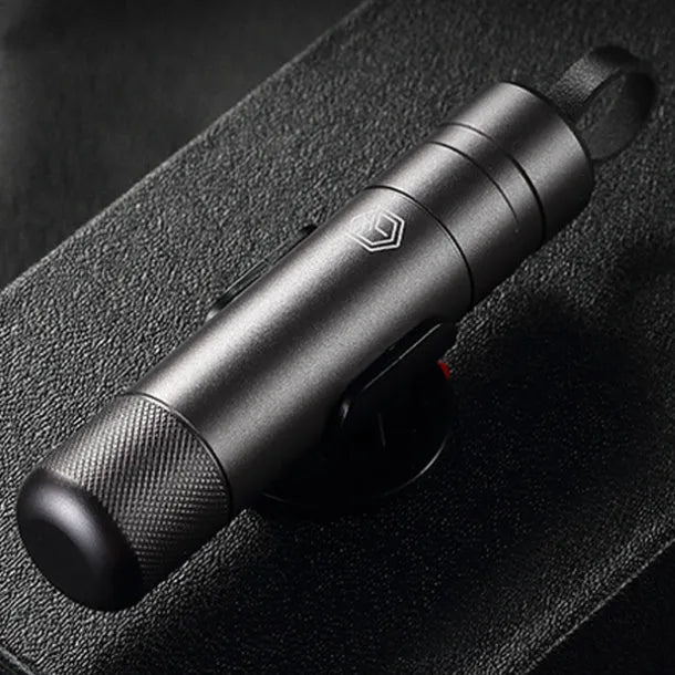 Gun grey aluminium alloy car safety hammer with bearing steel impact head for window breaking