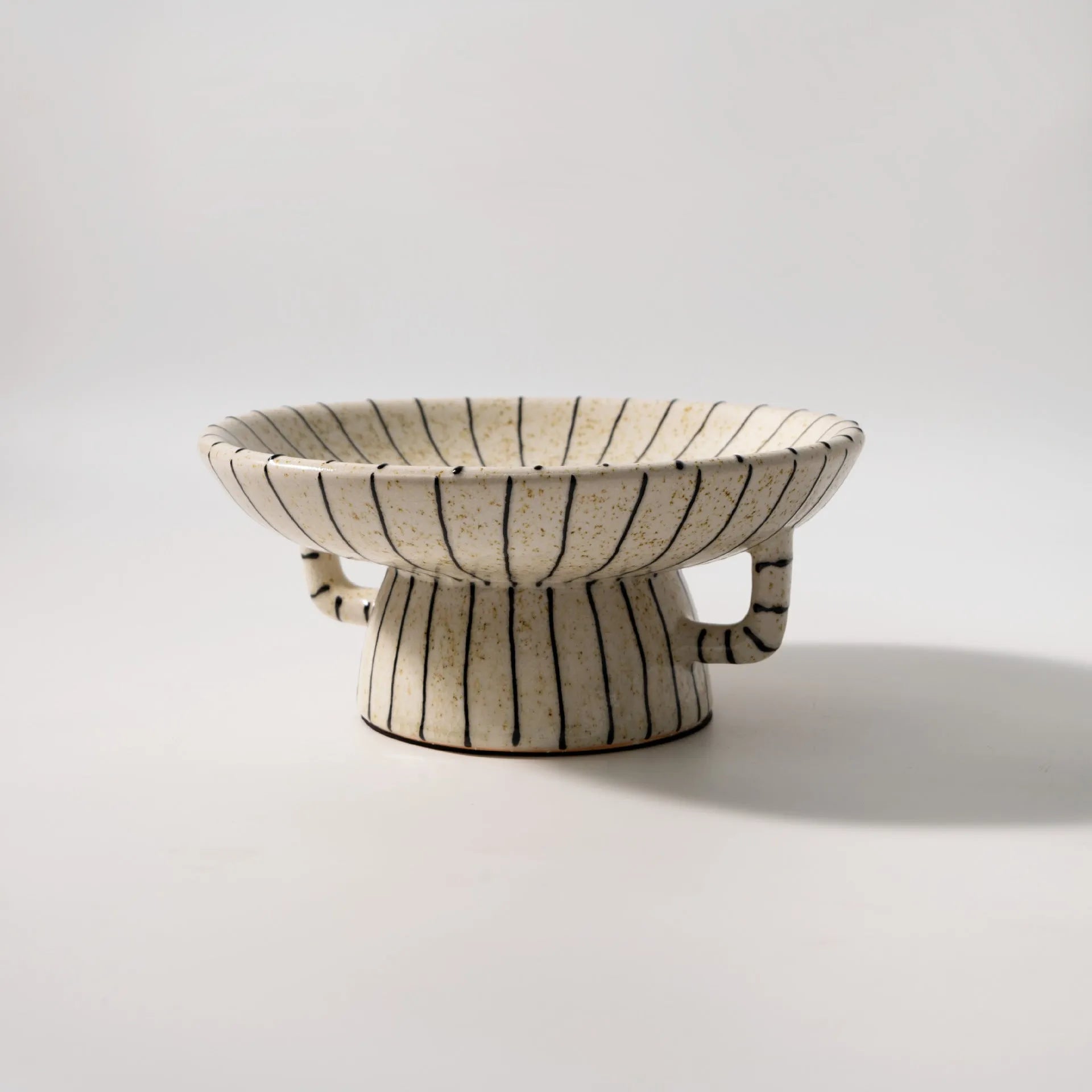 Black and white striped retro fruit dessert plate made from synthetic resin