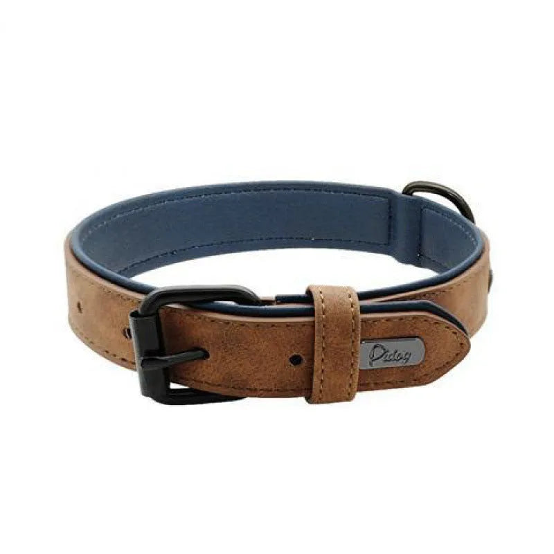 Adjustable dog collar in purple with double-layer thickened construction and buckle fastener