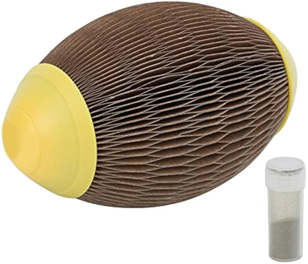 Corrugated paper catnip football toy for cats scratching and play