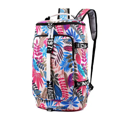 Waterproof nylon 3-in-1 convertible gym bag with combination lock and shoe compartment