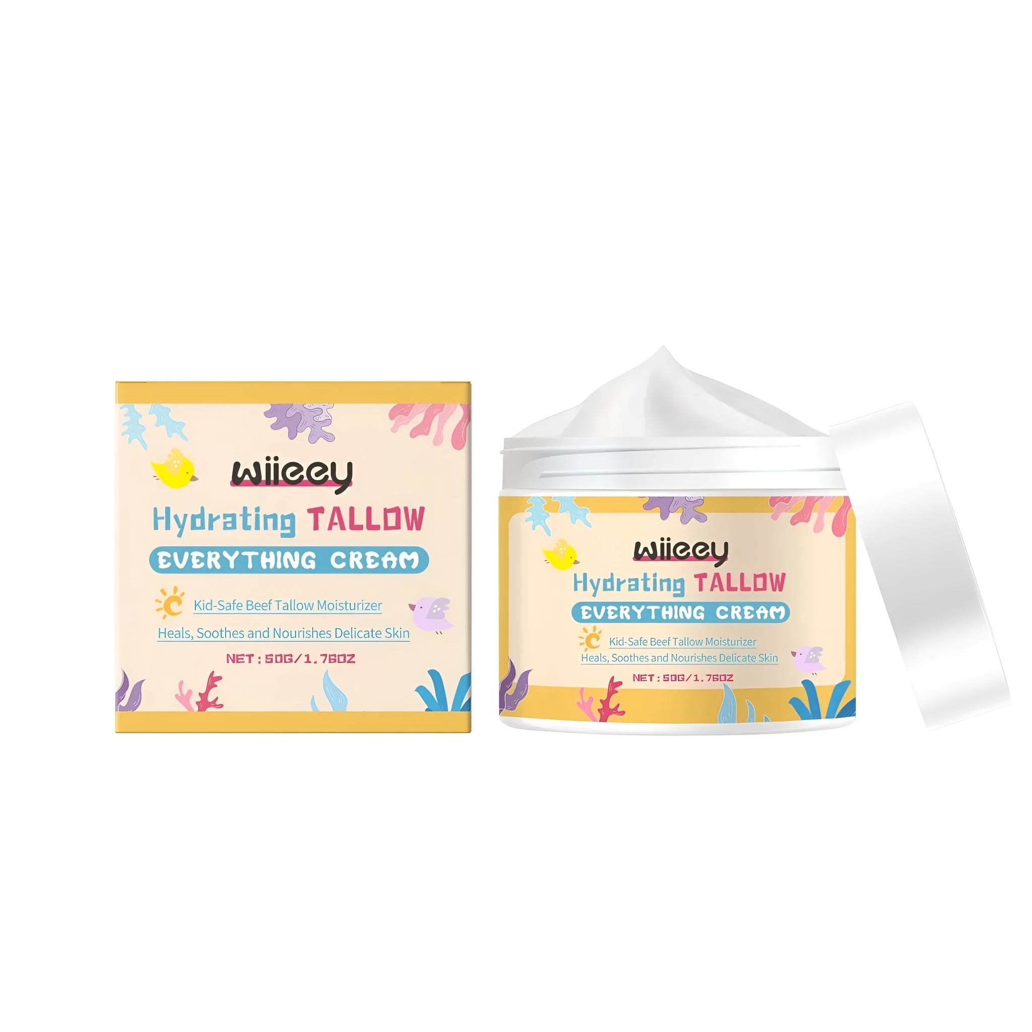 50g jar of hydrating tallow moisturising cream with shea butter and glycerol
