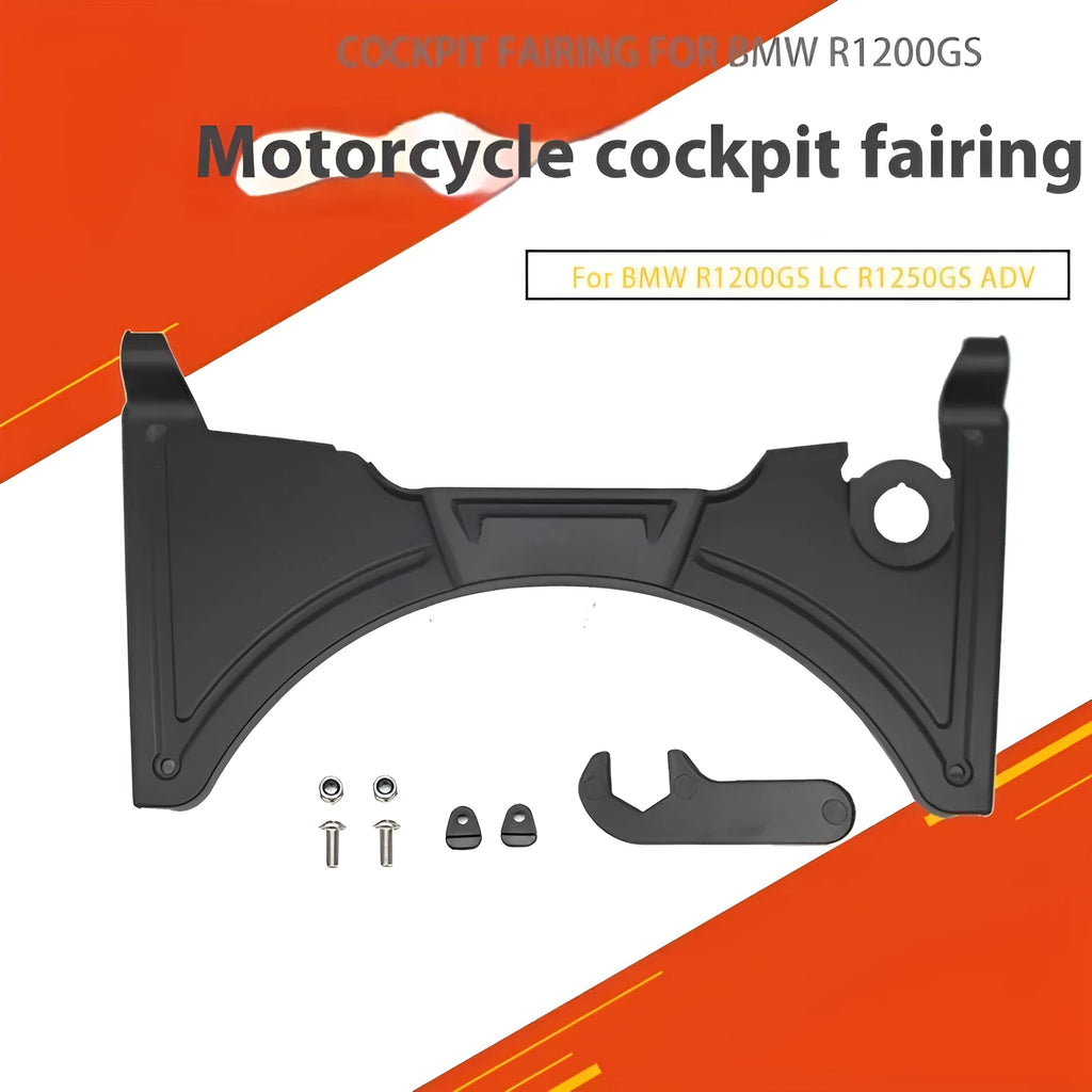 Black motorcycle cockpit fairing accessories for BMW R1250GS and R1200GS adventure models
