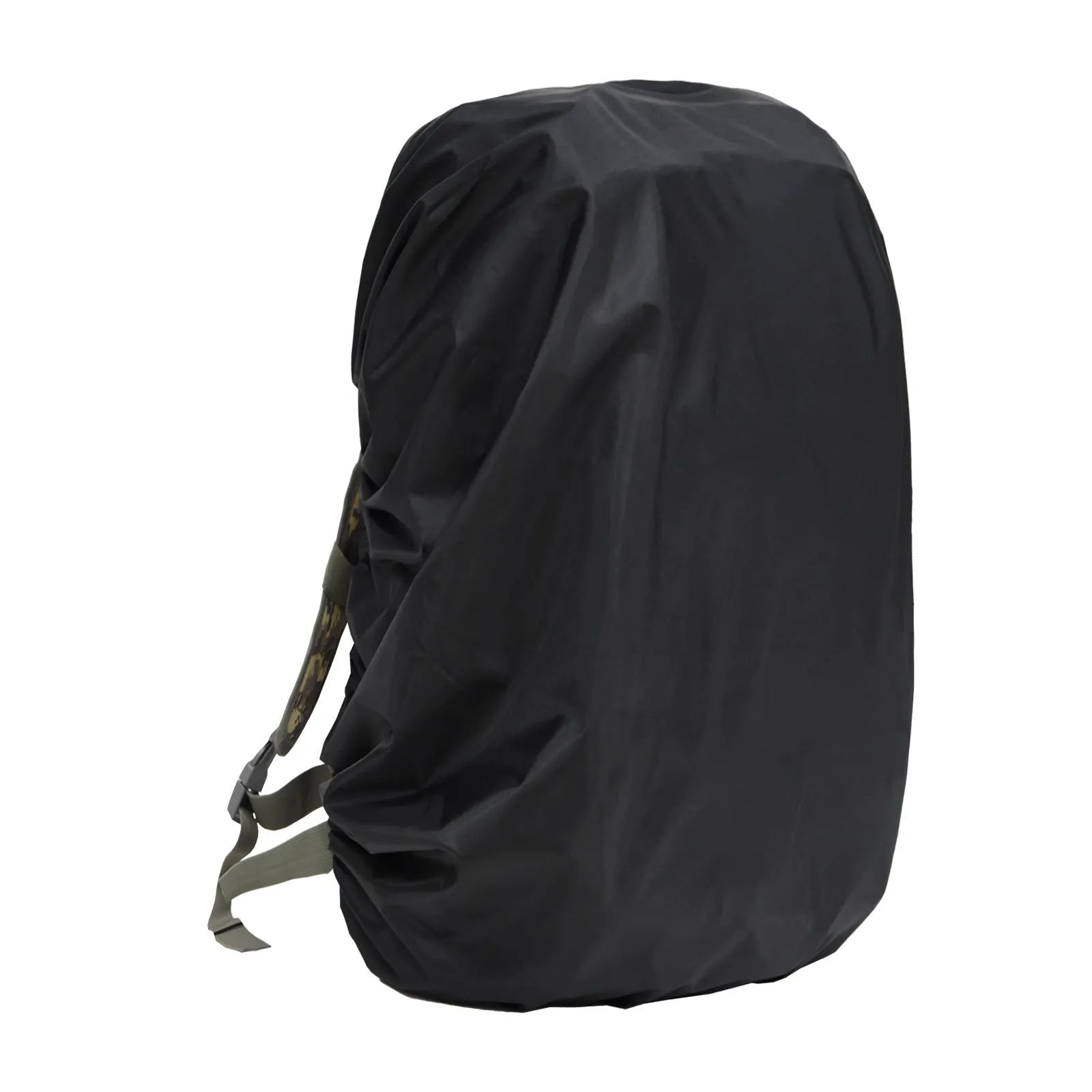 Waterproof backpack rain cover for 80 litre capacity, shown in army green colour.