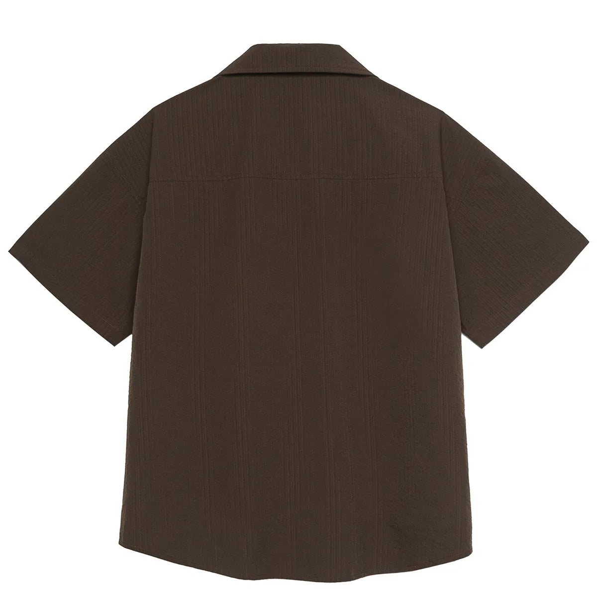 Brown striped outdoor waterproof Cuban collar short sleeve shirt for mountain camping