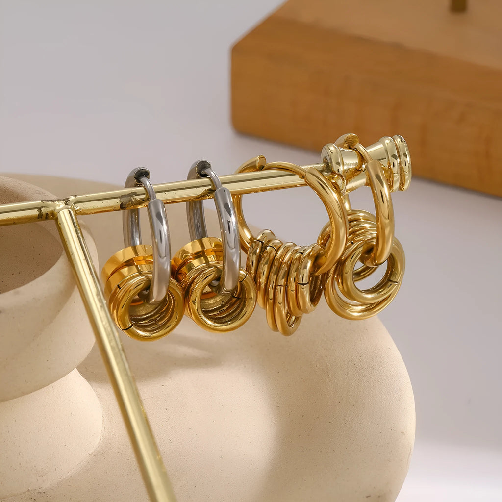 Stainless steel electroplated earrings in contemporary ins style design