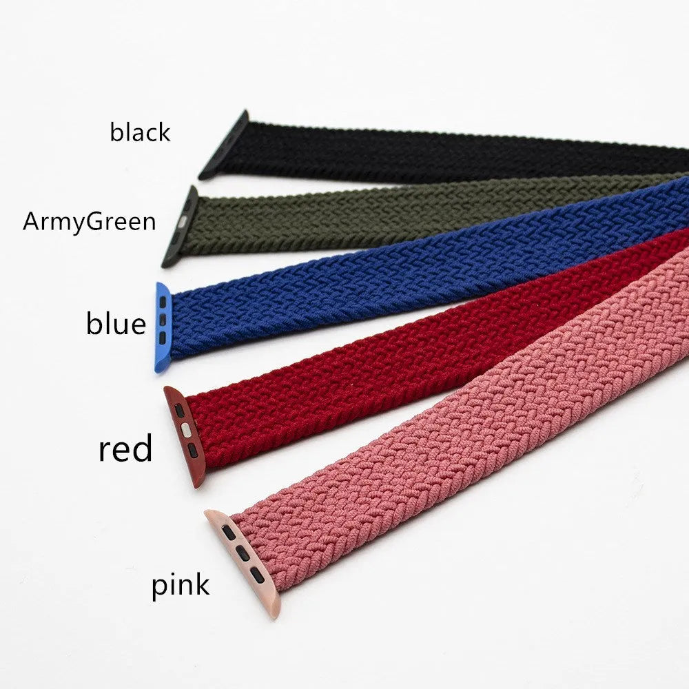 Recycled nylon Apple Watch strap with plastic buckle in multiple colour options