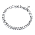 Gold Cuban link bracelet with flat six-sided metal chains in various widths and colour options.