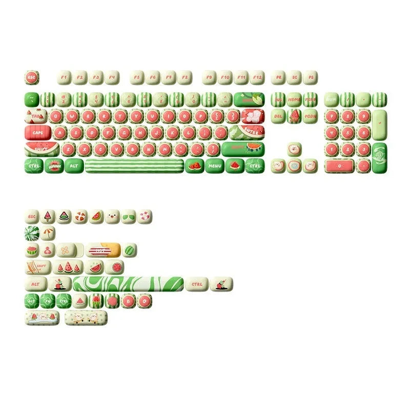 Watermelon theme blue colour mechanical keyboard keycaps with five-sided sublimation printing