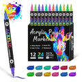 Set of double-headed acrylic marker pens with opaque, washable ink in assorted colours.