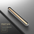 Solid car aromatherapy ornament mounted on air vent with long strip design in metallic grey colour