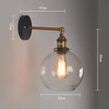20cm round ball glass wall lamp with aluminium holder in amber, grey or clear colour