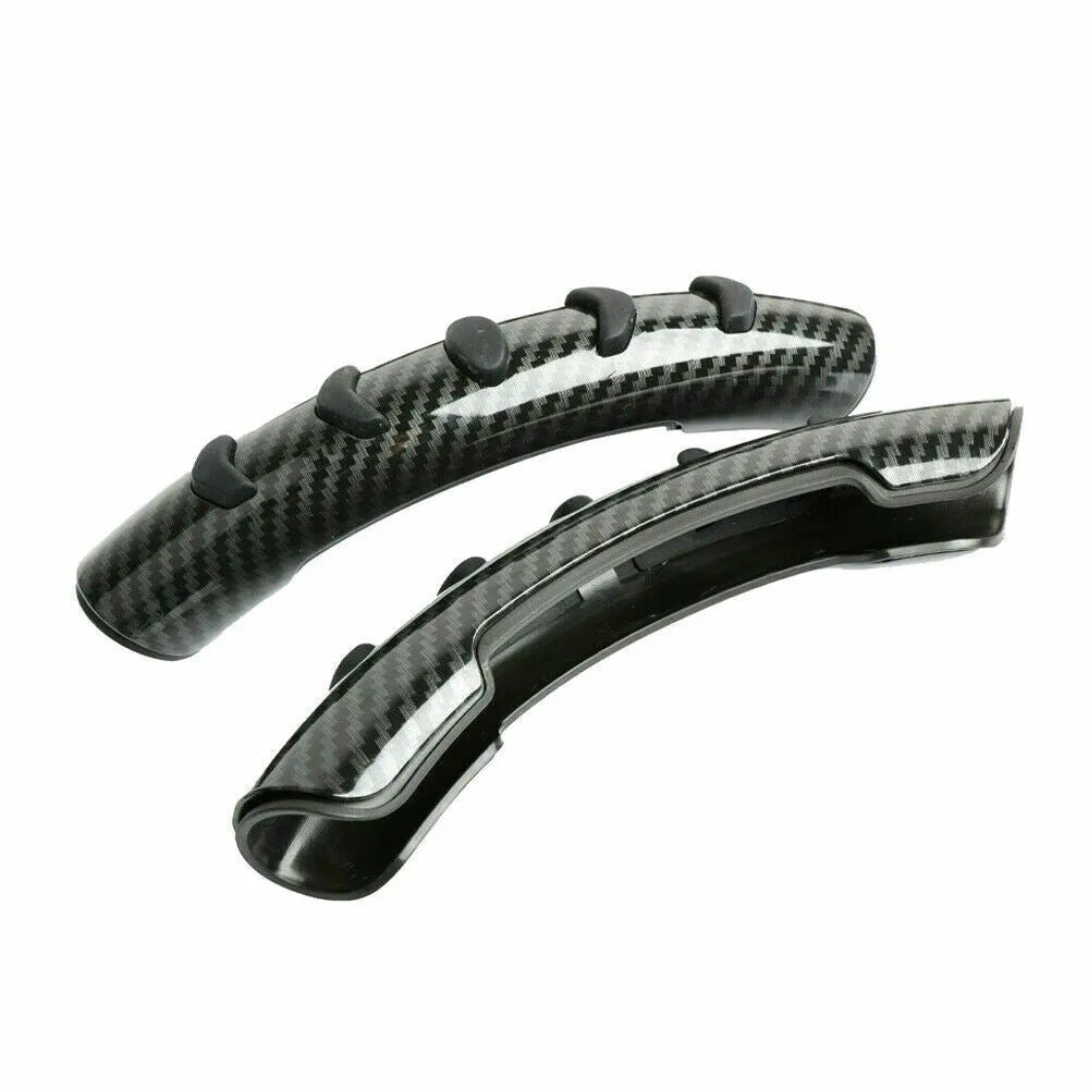 Carbon fibre black fibre steering wheel anti-slip sleeve showing 38cm diameter measurement