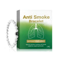 Women's adjustable smoke prevention bracelet in synthetic turquoise on a wrist