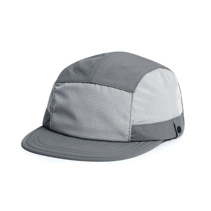 A medium-sized black breathable baseball cap with a dome crown and soft tongue on a white background.